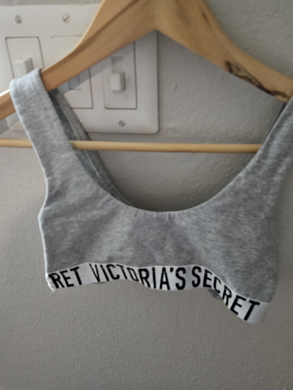 Victoria's Secret Light Gray Logo Band Cotton Bralette